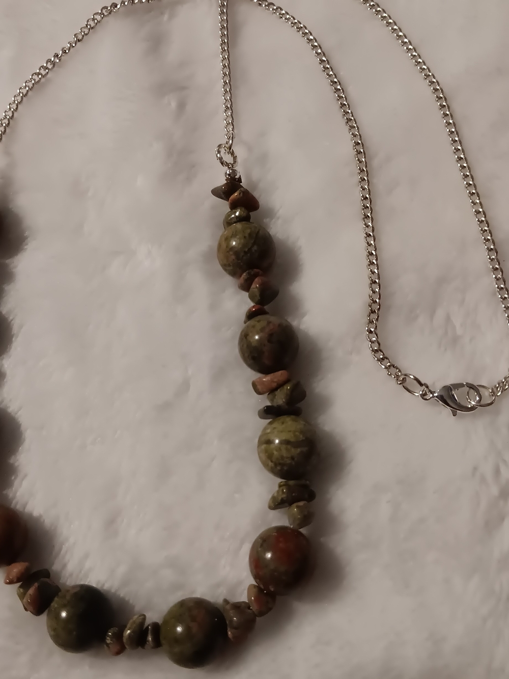 Handmade Olive Green and Brown Beaded Necklace